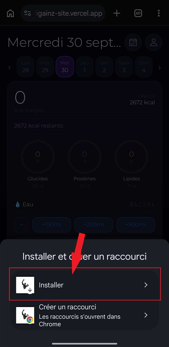 Étape 3 : Choix Installer